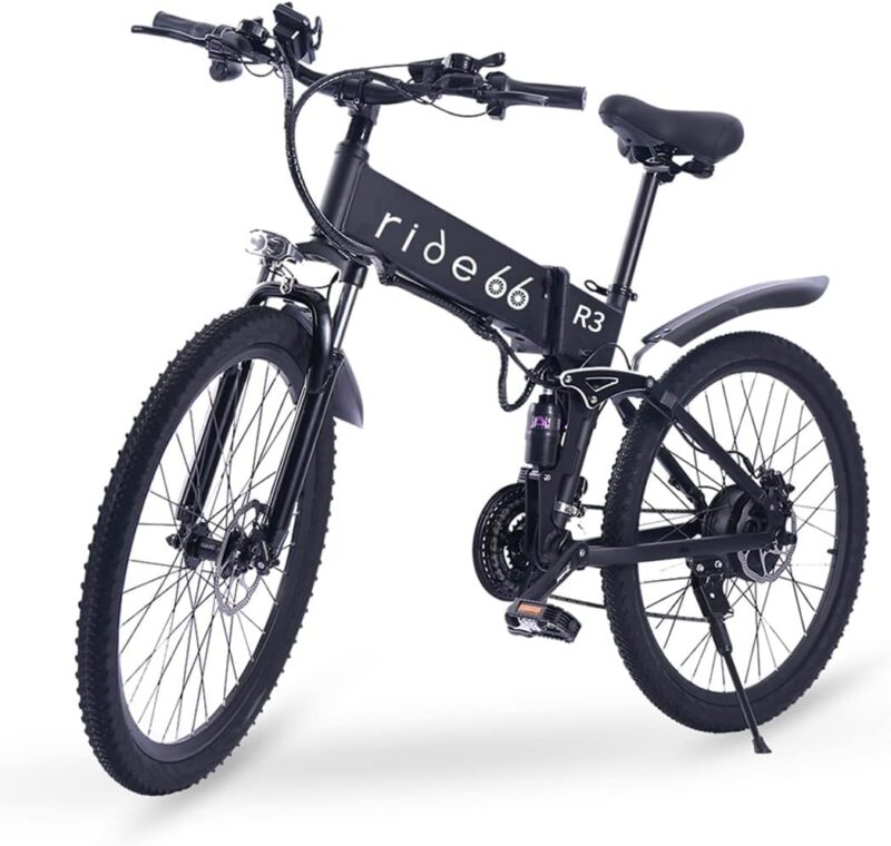 ride66 R3 Bicicletta elettrica pieghevole 26" MTB 21 velocità freni idraulici - immagine 6
