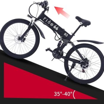 ride66 R3 Bicicletta elettrica pieghevole 26" MTB 21 velocità freni idraulici