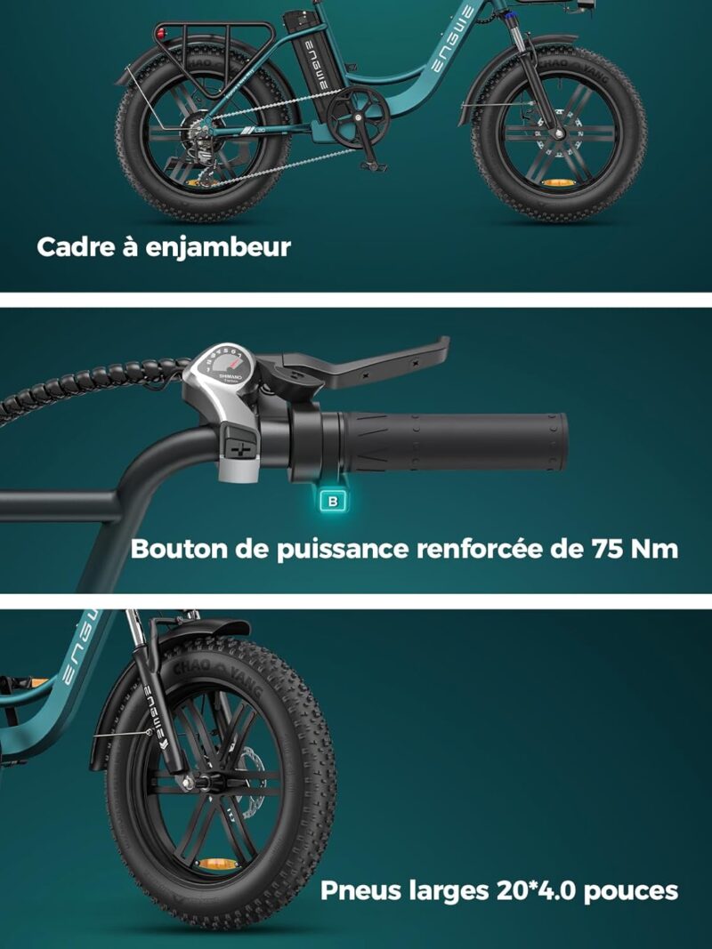 ENGWE Bicicletta elettrica uomo 20 pollici - bicicletta elettrica 48V 13Ah batteria - immagine 8