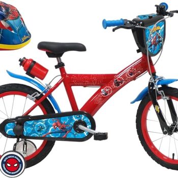 A.T.L.A.S. Bicicletta per Bambini 14" Spiderman/Marvel con 2 Freni
