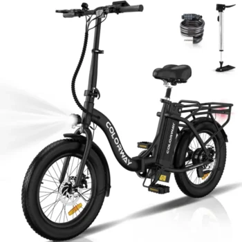 COLORWAY Bicicletta elettrica pieghevole 20" Nero