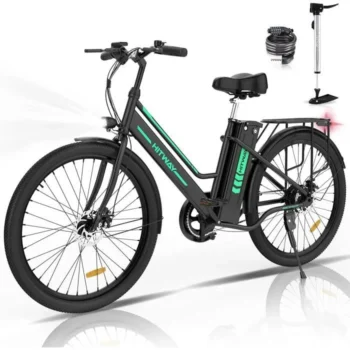 HITWAY Bicicletta elettrica 26" Nera Motore 250W